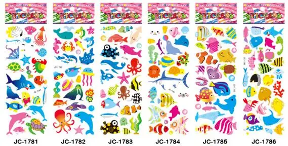April Du 5 шт./лот, модные брендовые игрушки для детей Мультяшные 3D наклейки s для детей, для девочек и мальчиков, ПВХ наклейки s Bubble