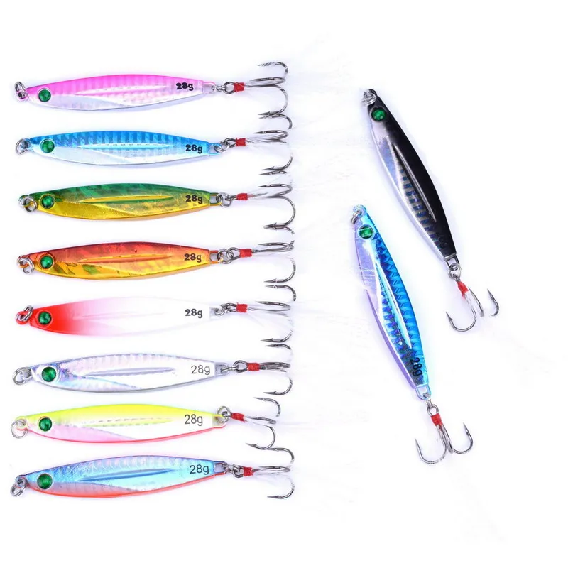 10pcs Fishing Lure Set Jigging Lure 28g 75mm Hard Fishing Spoon Lures Saltwater Isca Jig Leurre