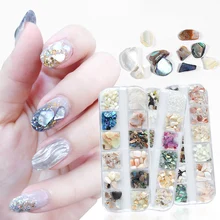 Nail Art натуральный корпус кусок Abalone толстый глянцевый дизайн ногтей ювелирный набор украшения для ногтей горный хрусталь кристалл для ногтей