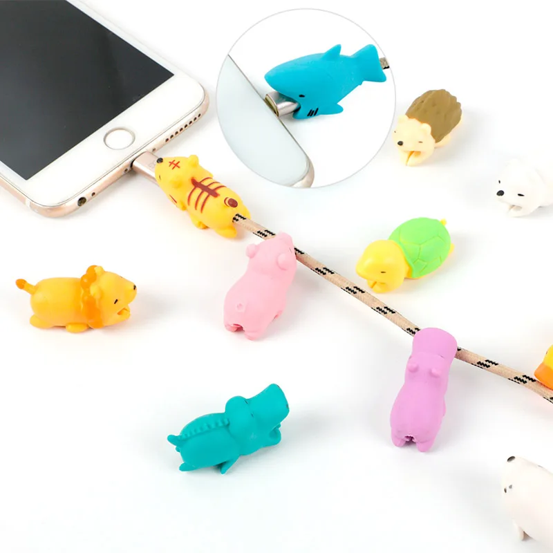 

Stouge 1PC Lovely Cartoon Charger Cable Winder Bites Protective Storage Cover Data line Earphone Cord Protection Cover Organizer