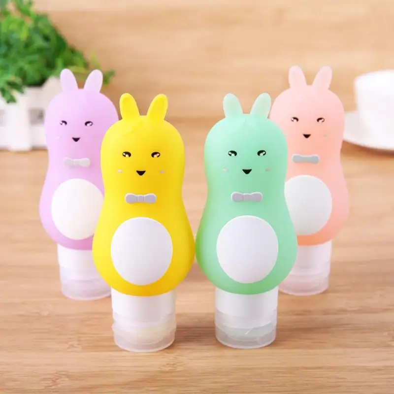 1pc Refillable Bottles Travel Silicone Skin Care Lotion Shampoo Gel