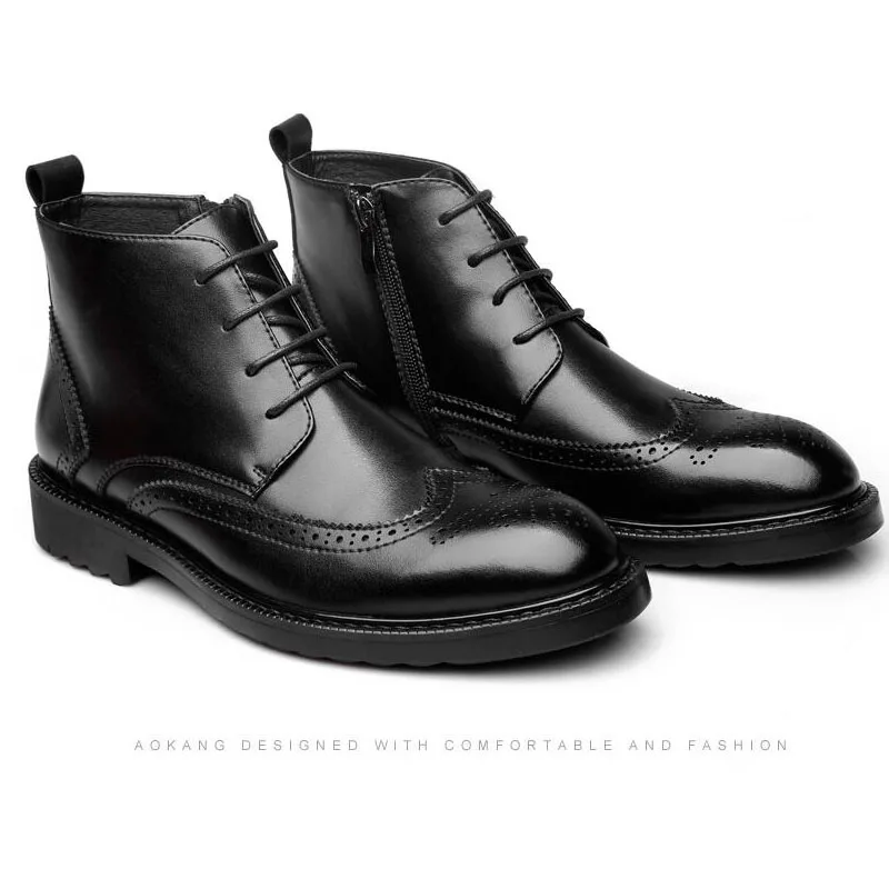 genuíno tamanho grande botas masculinas casuais cadarço