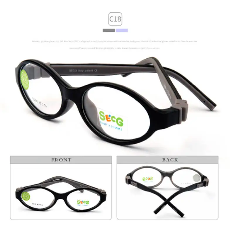 SECG Милая круглая рамка для детских очков силиконовая оптическая близорукость съемные твердые гибкие мягкие детские очки