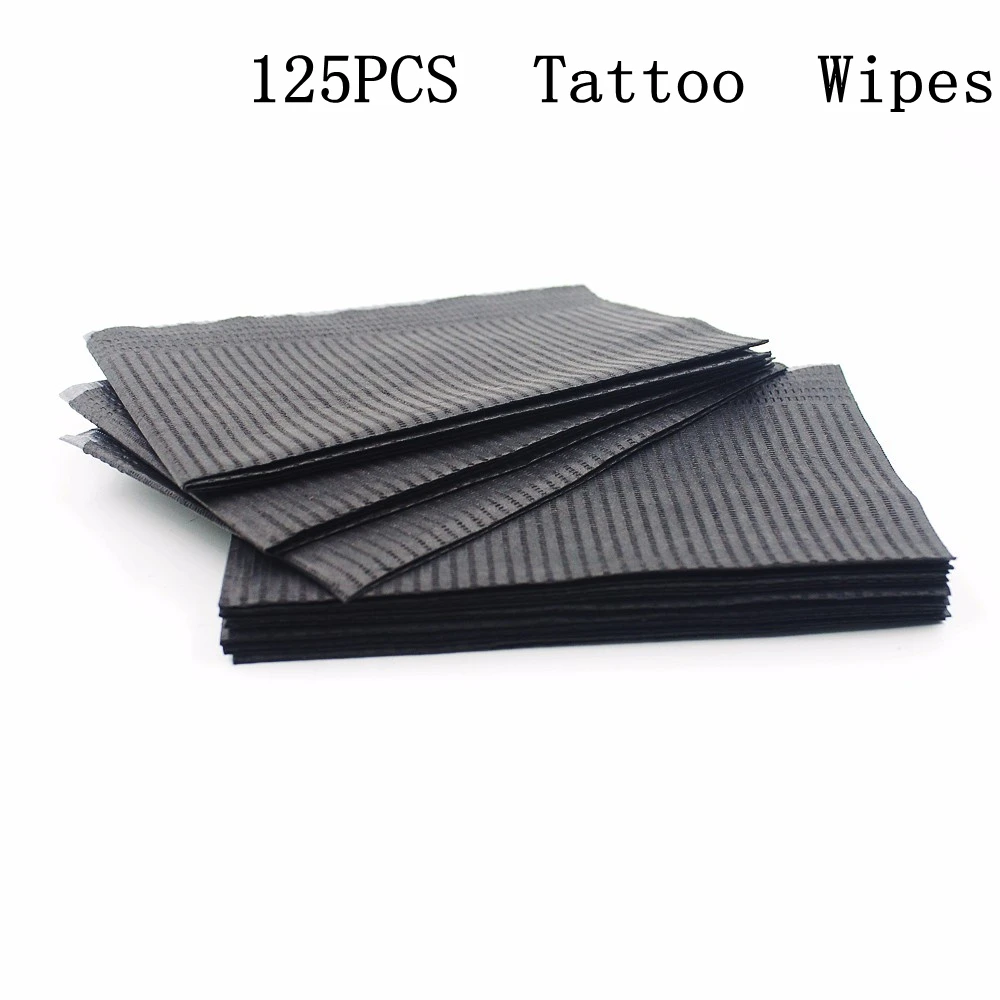 125pcs 13"X18" Black Tattoo Cleaning Wipes Disposable