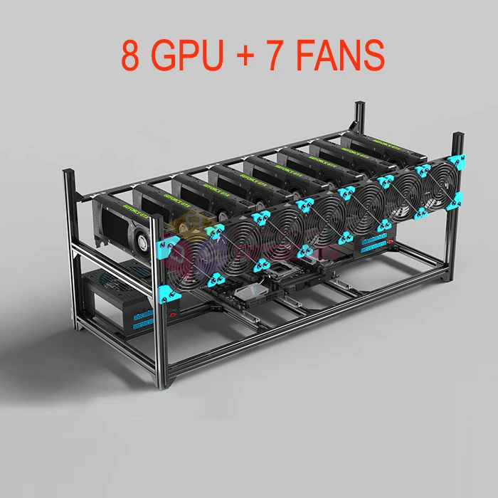 8 Gpu Included 7 Fans Aluminum Stackable Eth Miner Frame Open Air Miner Mining Case Computer Rig Bitcon Kit Unassembled Ethereum Aliexpress 8 Gpu Included 7 Fans Aluminum Stackable Eth Miner Frame Open Air Miner Mining Case Computer Rig Bitcon Kit Unassembled Ethereum Aliexpress