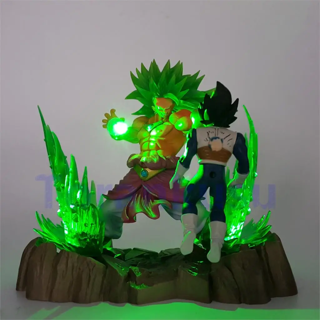 Dragon Ball Z Action Figure Broy VS Vegeta Battle Ver. DIY LED Set Super Saiyan Broli Display Model Toy Dragon Ball Super diy197