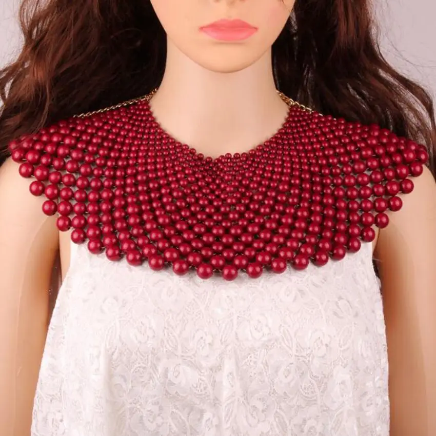 Fashion Design Big Beads Cluster Charms Choker Collar Women's Maxi Statement Necklace Jewelry