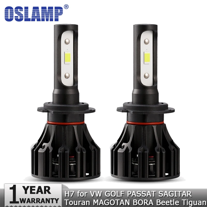 Oslamp H7 Hi lo Beam Автомобильные светодиодные лампы фар COB 72 Вт 8000LM 12В 24В для VW GOLF PASSAT SAGITAR