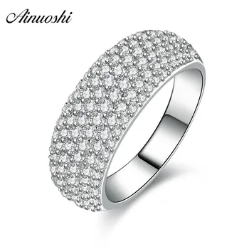 

AINUOSHI Classic 925 Sterling Silver Women Wedding Ring Lady Engagement Anniversary Ring Lover Party Anniversary Jewelry Gifts