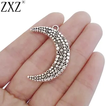 

ZXZ 10pcs Large Crescent Moon Charms Pendants for Necklace Jewelry Making Findings 36x9mm