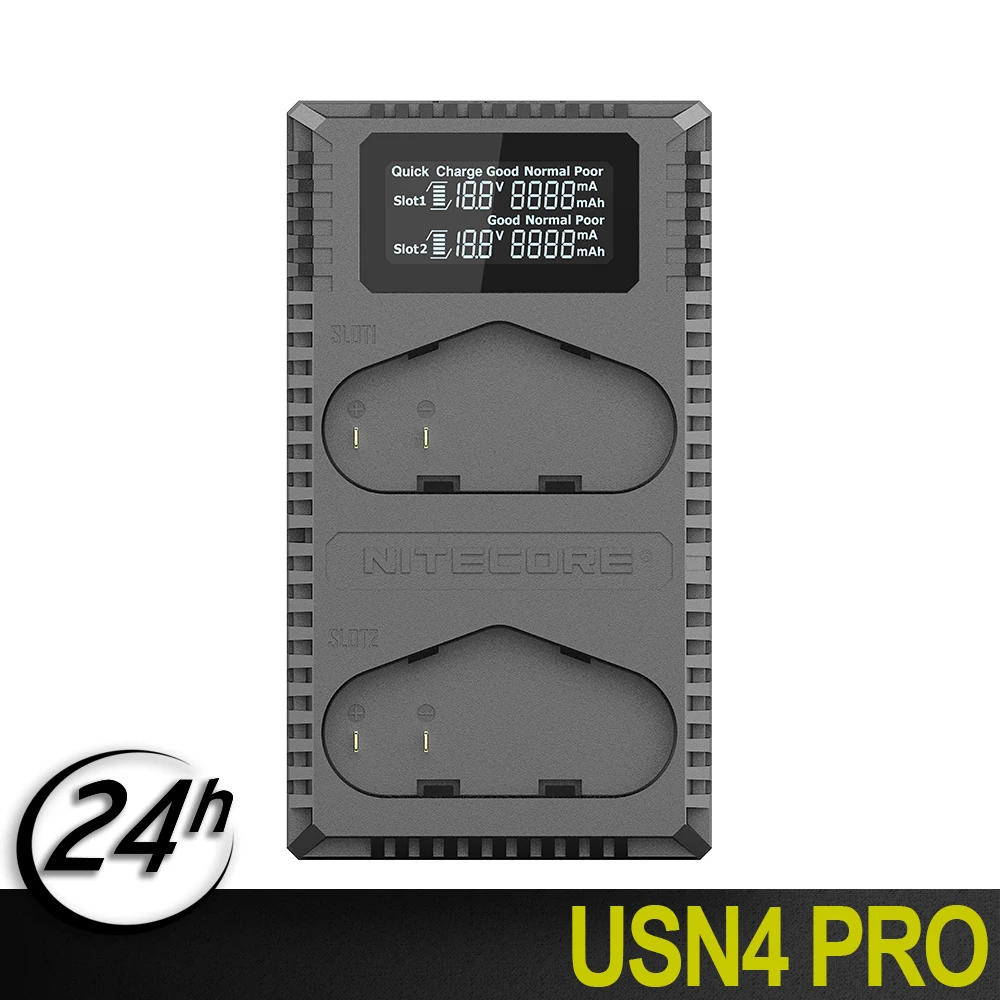 Nitecore UCN4 Pro Двойной слот USB QC LP-E4 LP-E4N LP-E19 Зарядное устройство для зеркальных фотокамер Canon EOS 1D 1DX 1DS Mark II SLR Камера Батарея