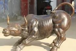 JP S0524 36 "Большой Китайский Бронзовый Народная животное Зодиак Год Bull Волов скульптура Статуя
