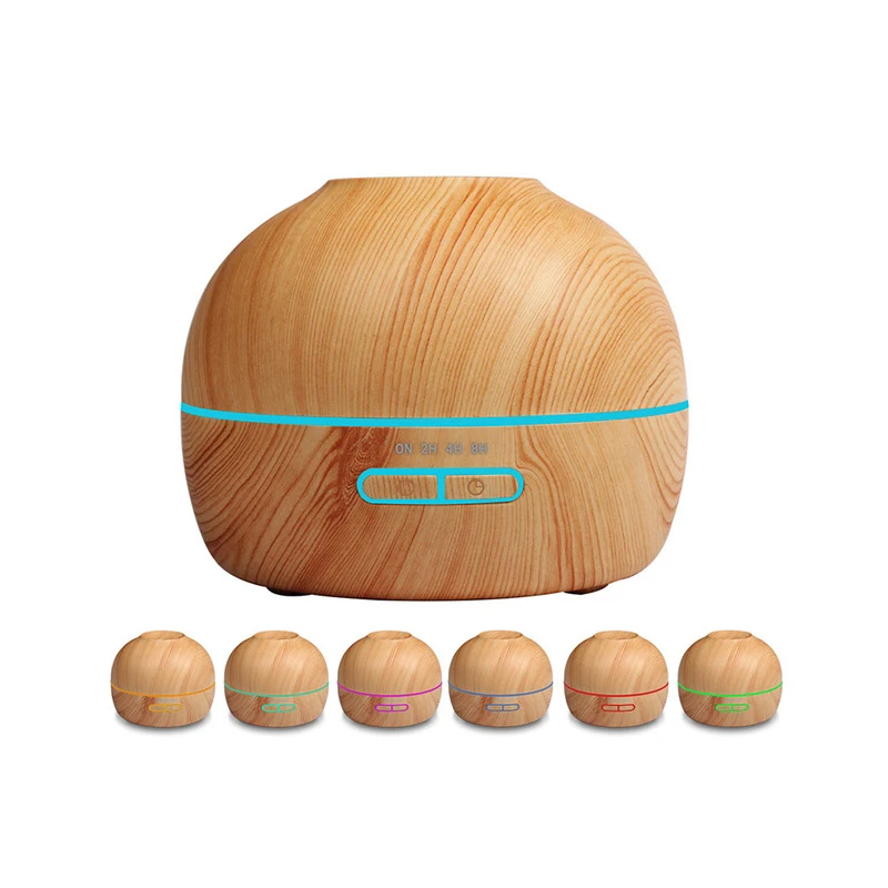 

DEKAXI 300ml Aroma Essential Oil Diffuser Ultrasonic Cool Mist Humidifier Wood Grain With 7 Color LED Lights for Home