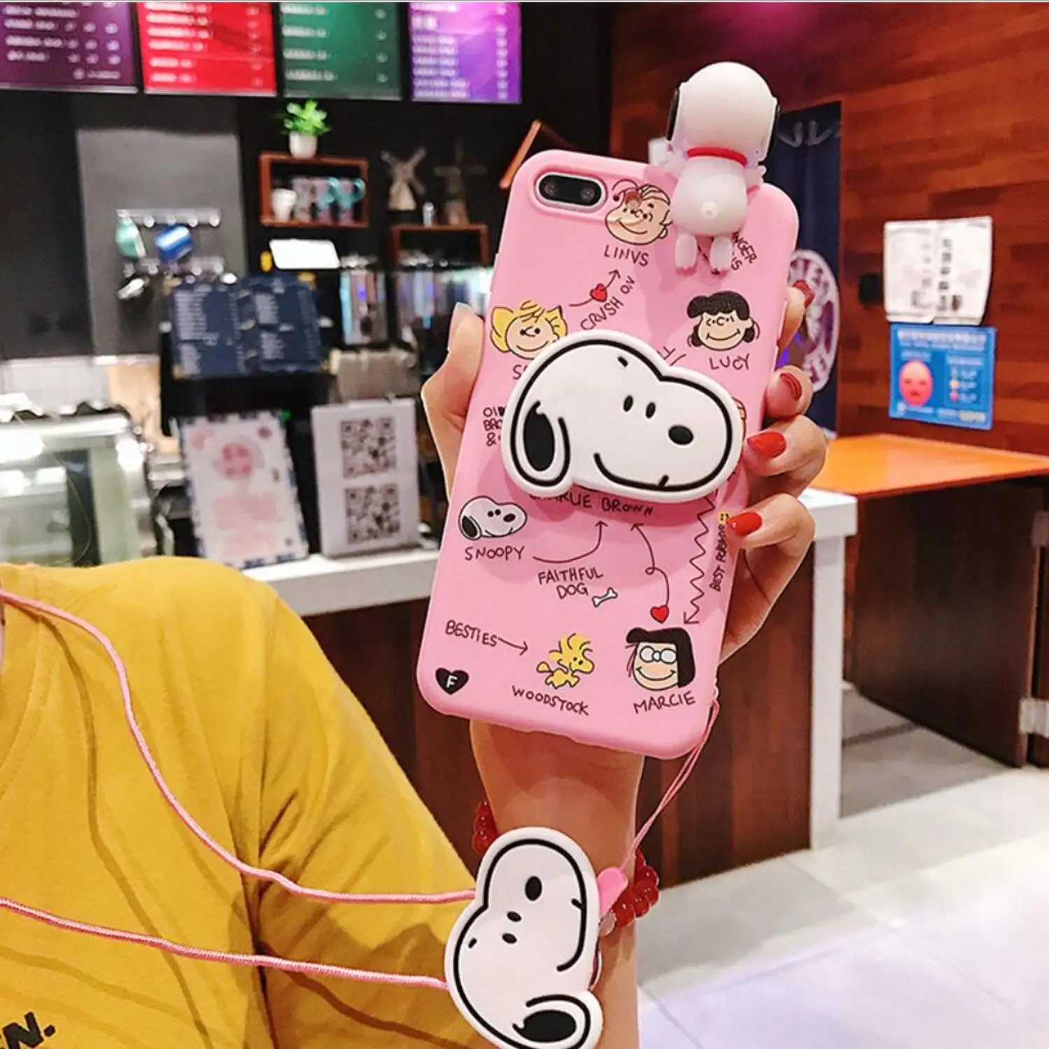 

Cartoon Sesame Street mobile phone shell doll with hanging rope suitable for Phone Case For iPhone X XS 8 7 6 s Plus 6p 7p 8p XR