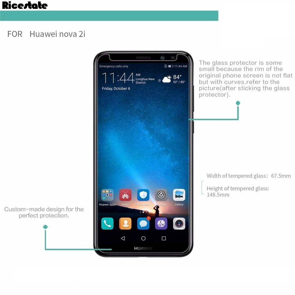 2 шт./упак. закаленное стекло для huawei Nova2i/mate 10 lite Защитная пленка для экрана Nova 2i/mate 10 lite/Honor 9i стеклянная пленка