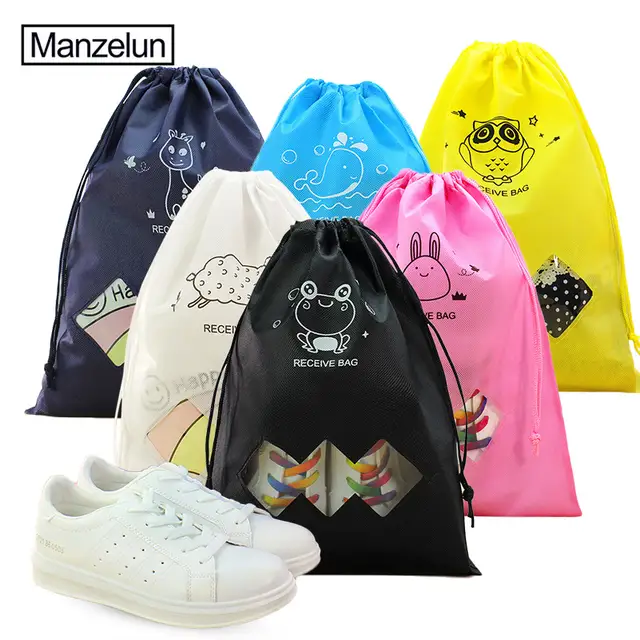 Online Shop Thicken Non Woven Shoe Storage Bag Clear Window Travel