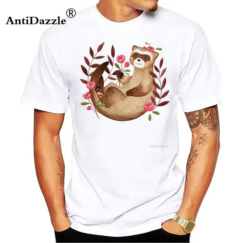 

Antidazzle Ferret T-Shirt Homme Summer Fitness Blouse For Teen Cotton Short Sleeve Man TShirt O-Neck Funny Tee Shirt