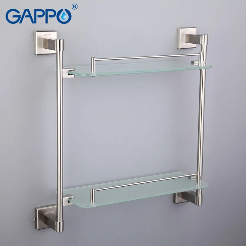 Стеклянные полки для ванной комнаты GAPPO двойной держатель полотенец из