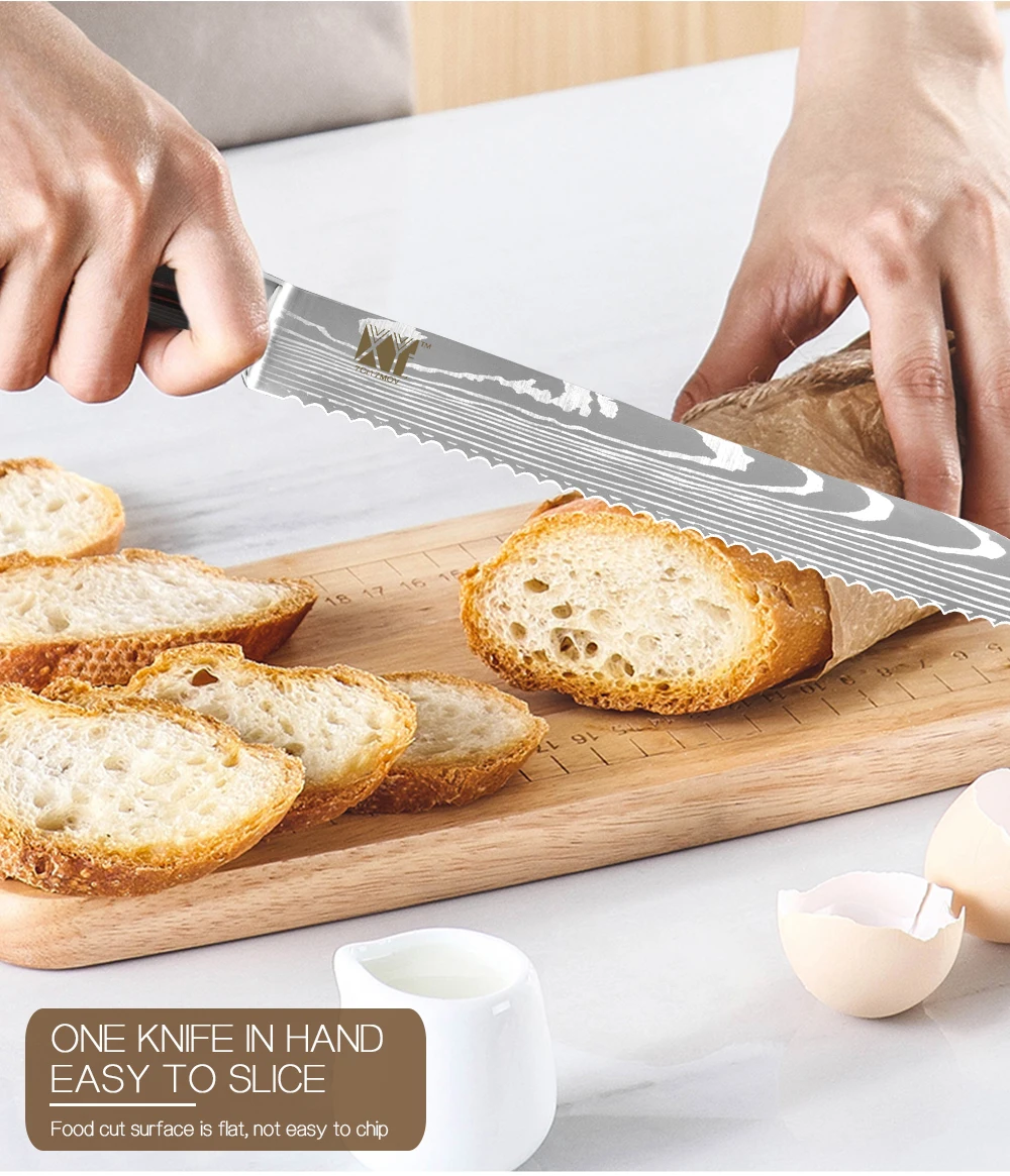 XYj японский стиль нож для хлеба из нержавеющей стали кухонный нож для мяса нож шеф-повара высокоуглеродные ножи для выпечки Профессиональный Секач шеф-повара