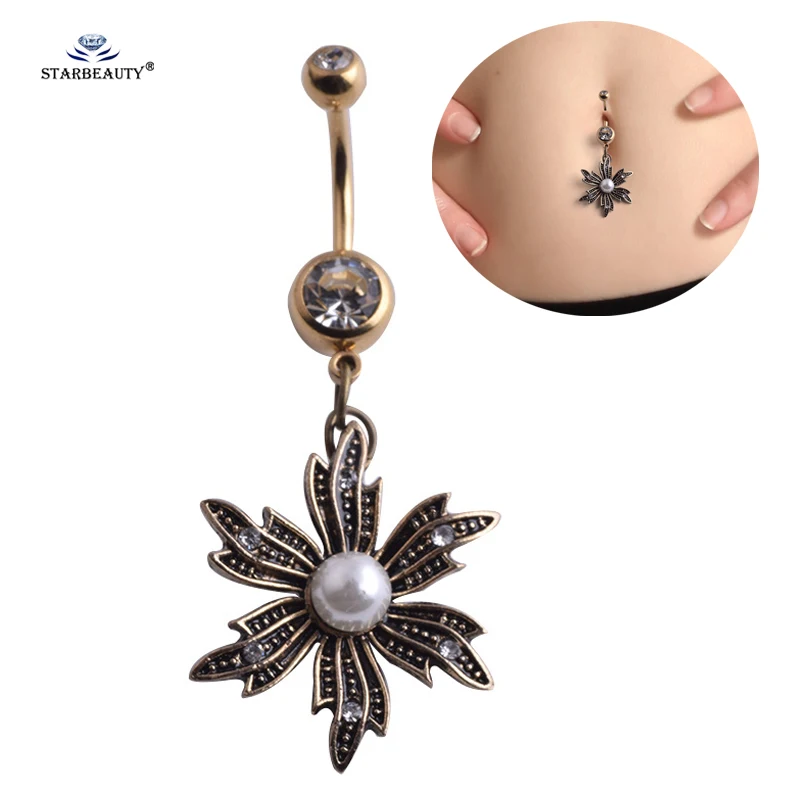 Piercing nombril perle rose Piercing nombril perle rose