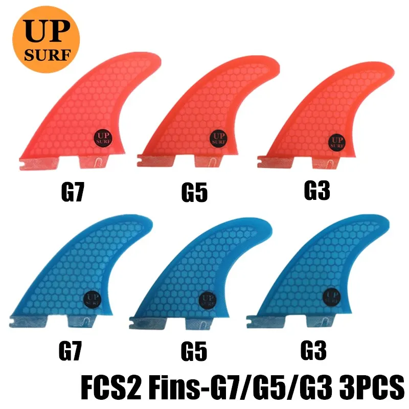 Плавник для серфинга FCS 2 G3/G5/G7 плавники синие/красные сотовые Стекловолоконные