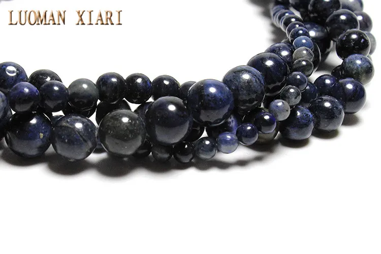 Отлично AAA+ натуральный голубой камень круглые бусины для самостоятельного изготовления ювелирных изделий браслет материал ожерелья 6/8/10 мм нити 15''