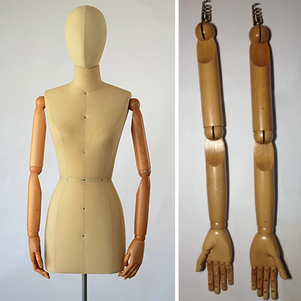 Female mannequin display arm, Dress form mannequin wooden armin