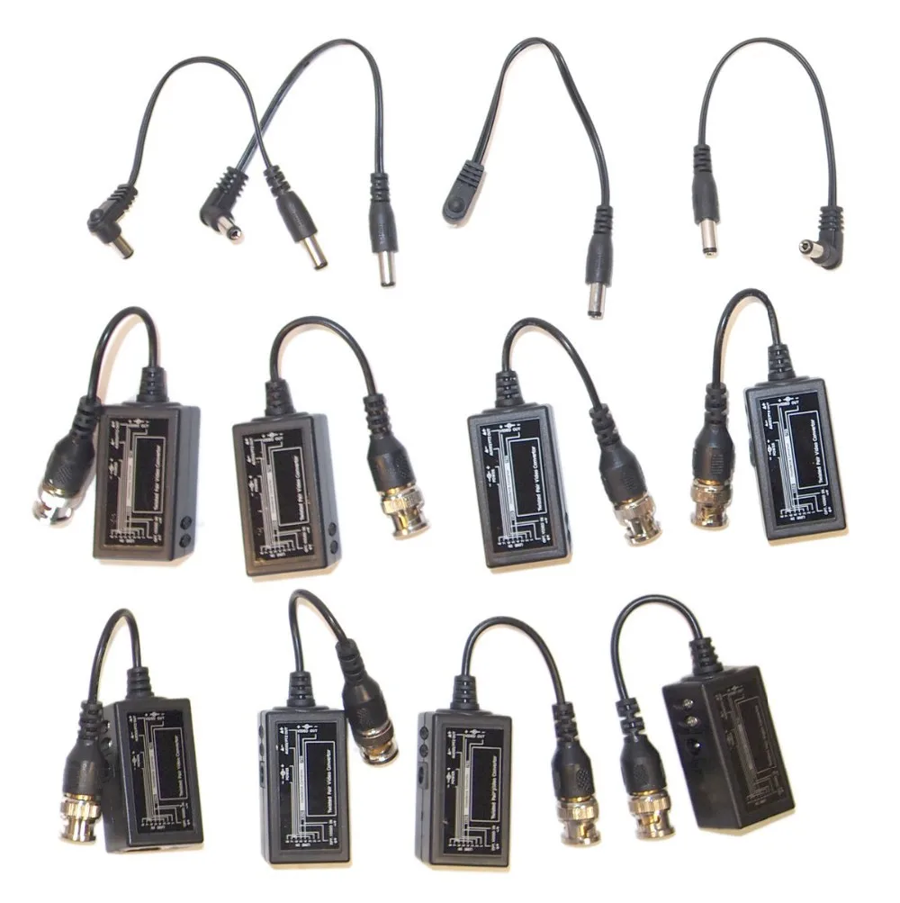 4 Pairs (8 pcs) BNC to RJ45 Video Balun CCTV PTZ Camera with Power