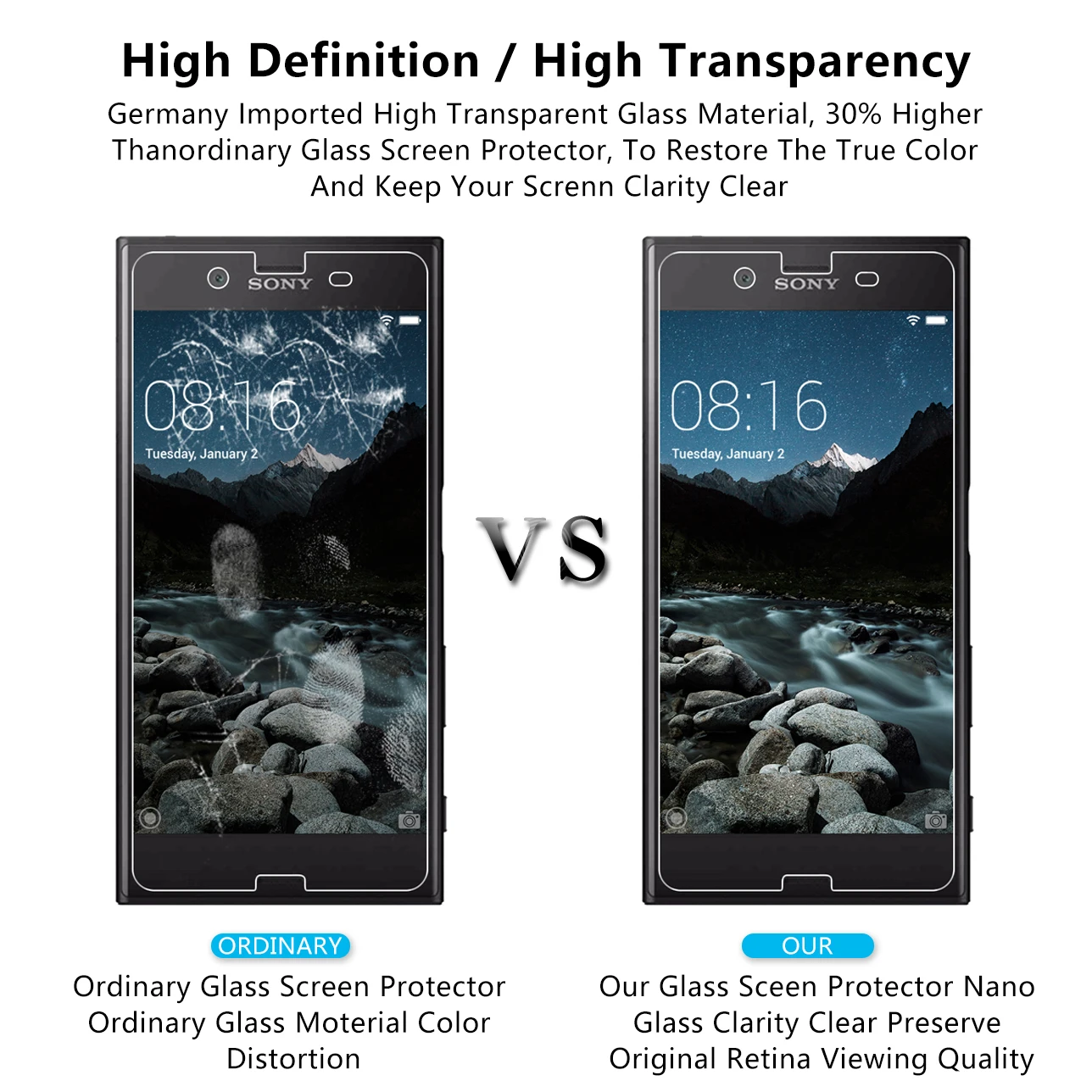 2.5D 0 26 мм 9H Премиум Закаленное стекло для Sony Xperia XZs 5 2 дюймов Защитная пленка экрана
