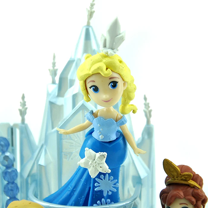 Disney Toys 6 шт./лот 16 см Эльза Анна принцесса замок Ледяной дворец престол ПВХ фигурка