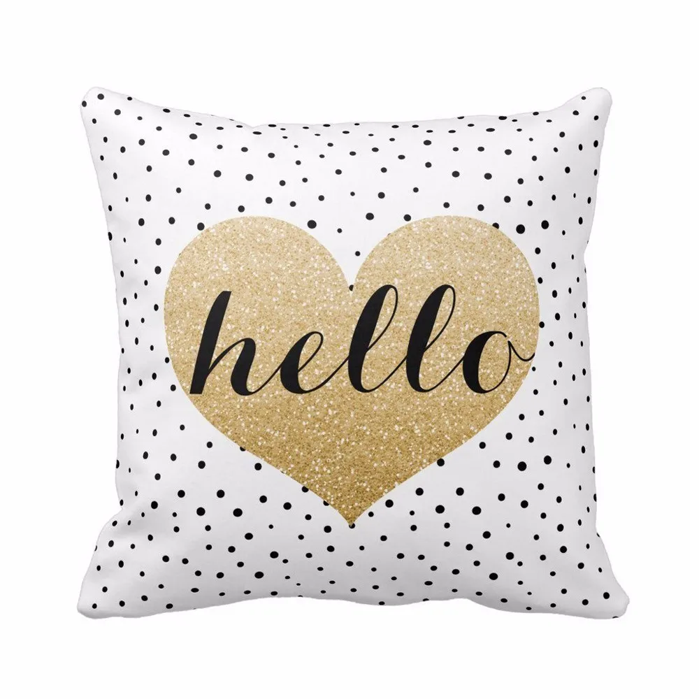 

Hello Fashion Text printing Pillow Cover Super soft fabrics 45cm*45cm Sofa Waist Throw Cushion Cover Bed Home Decoration