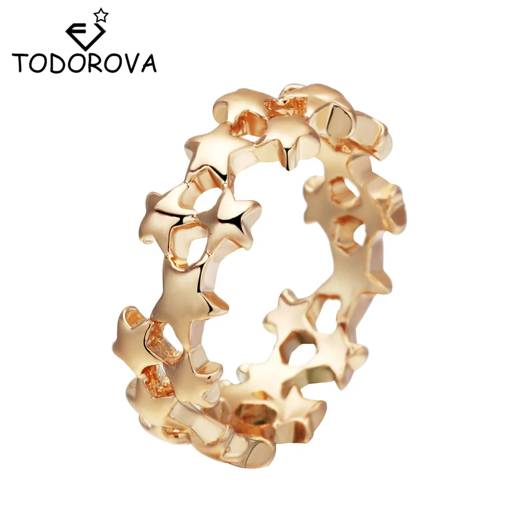 

Todorova Star Stackable Party Finger Rings for Women Wedding Engagement Ring Gold Color Lady Fashion Jewelry