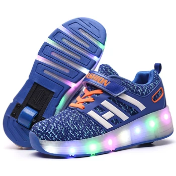 

Heelys Child Jazzy Junior Girls&Boys LED Light Children Roller Skate Shoes Kids Sneakers with Wheels BLUE Sneaker