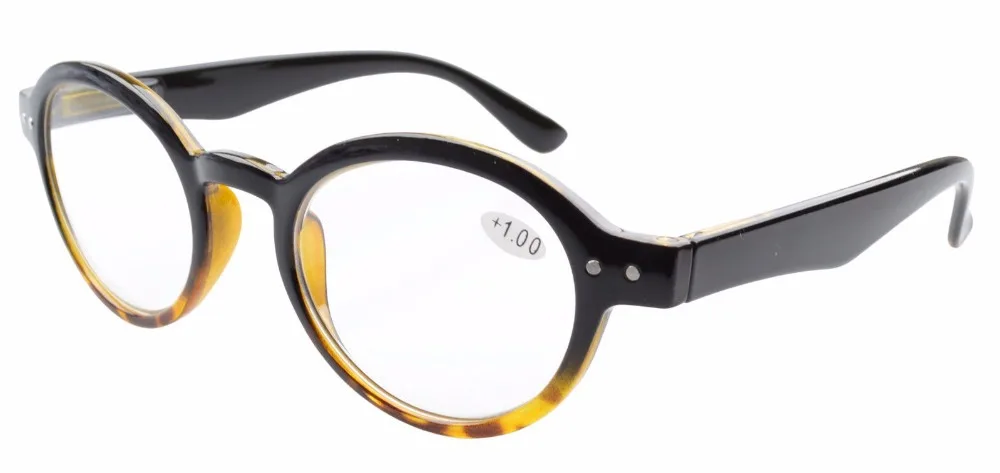 R070 окуляр весенние петли Круглые ретро очки для чтения и очки для чтения+ 0,00-+ 4,00 - Цвет оправы: Black Yellow