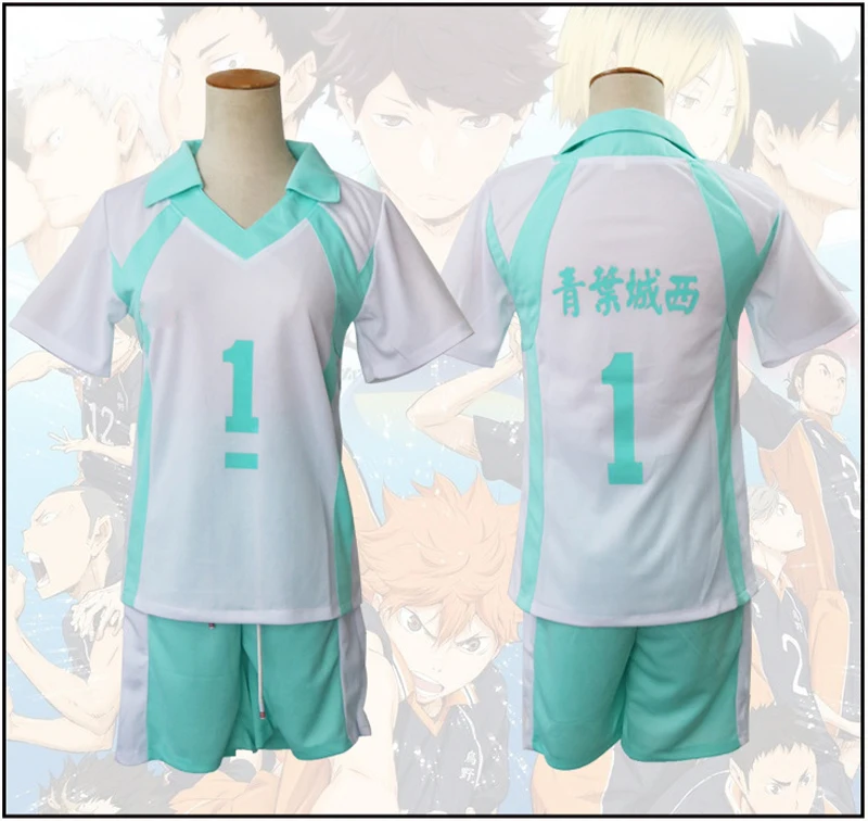 2 шт./компл. аниме футболка! Костюм Aoba Johsai VBC для косплея старшей школы костюм