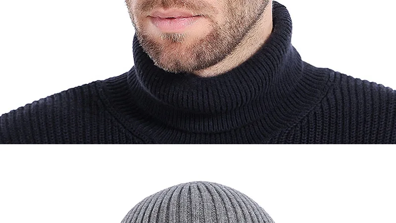New men's autumn and winter wool warm hat solid color outdoor warm men's and women's wool size adjustable thick winter hat