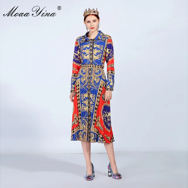 Cheap MoaaYina Fashion Designer Set Autumn Women Turn-down Collar Long sleeve Vintage leopard Print Blouse+Midi skirt Two-piece suit Cheap MoaaYina Fashion Designer Set Autumn Women Turn-down Collar Long sleeve Vintage leopard Print Blouse+Midi skirt Two-piece suit