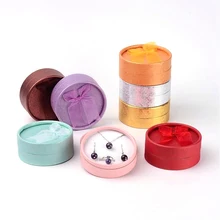 120 компл./лот коробки и упаковки ювелирных изделий на День святого Валентина картонные пакеты круглые бумажные подарки смешанных цветов 8,5x8,5x3,5 см