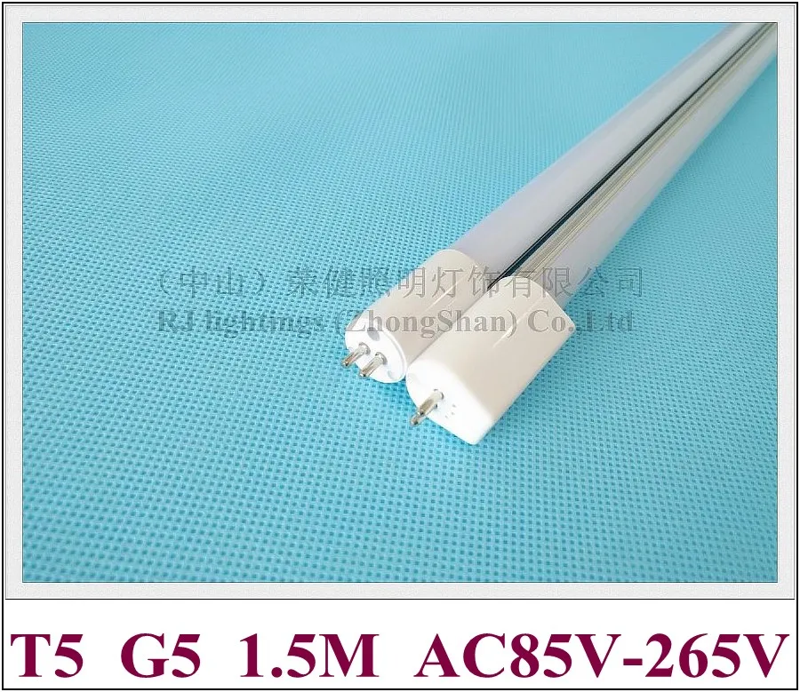 

New arrival AC85-265V input T5 G5 LED tube light lamp fluorescent LED tube 1.5M 5ft 1500mm SMD2835 120led 20W 2400lm CE ROHS