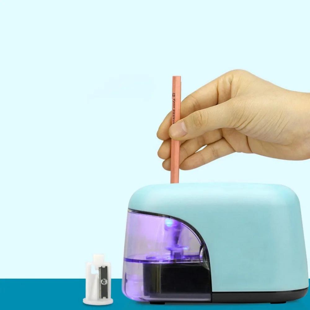 

3 Color 2 Double Holes Sacapuntas Automatic Electric Pencil Sharpener Home School Office Desktop Students Supplies