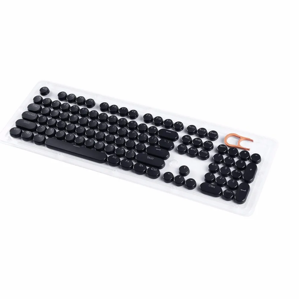 Round Vintage Keycaps 104 Double Shot Injection Typewriter Retro Style