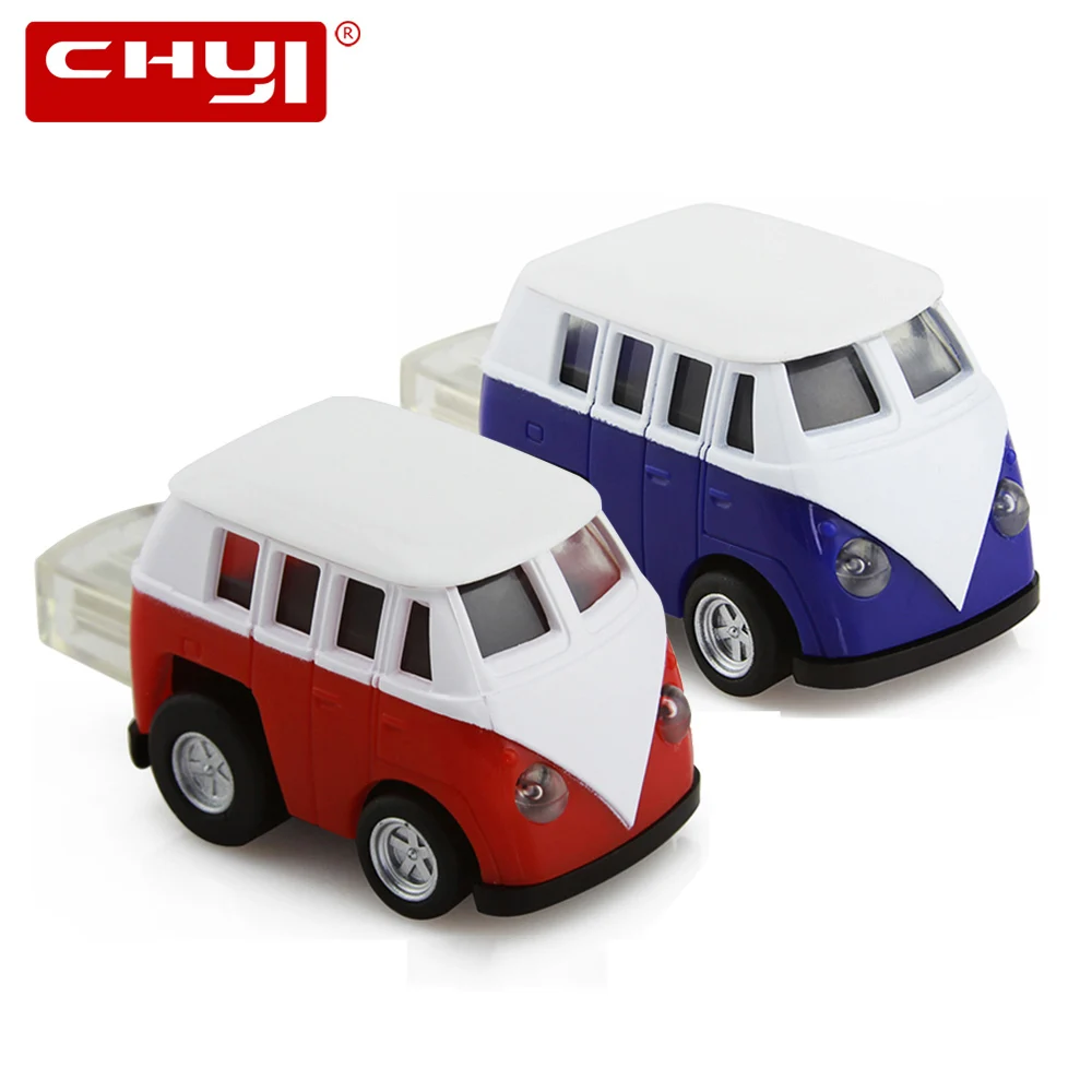 

CHYI VW Bus USB 2.0 Flash Drive Pendrive Mini Car Model Blue Red Memory Stick Pen Driver 4GB 8GB 16GB 32G 64GB U Disk For Gift
