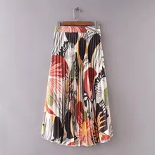 Kobykoyi летняя юбка женская цветочная печать Шифоновая длинная юбка с высокой талией трапециевидная Бохо юбка Saias модные плиссированные юбки уличная