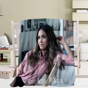 

Custom Jessica Alba Travel Blanket Home TV Casual Relax for Family Soft Fluffy Warm Blanket