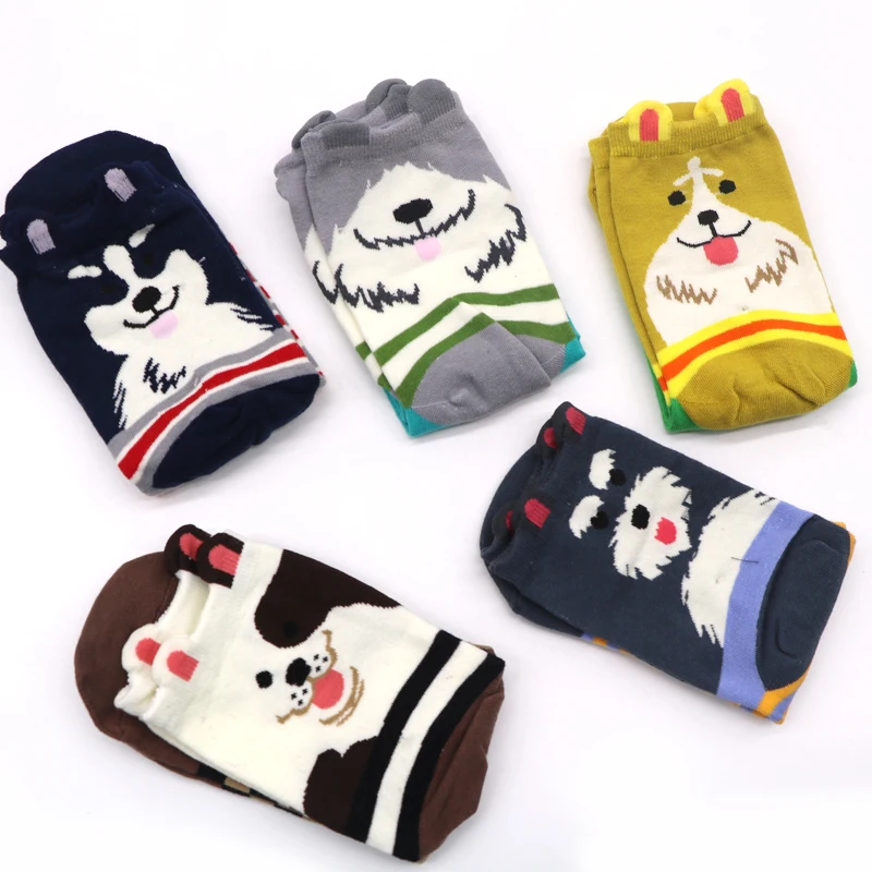 1/2/3pairs Cute Animal Socks for Women Men 3D Ears Dog Socks with Print Art Socks Winter Autumn Kawaii Socks Warm Sokken Meias