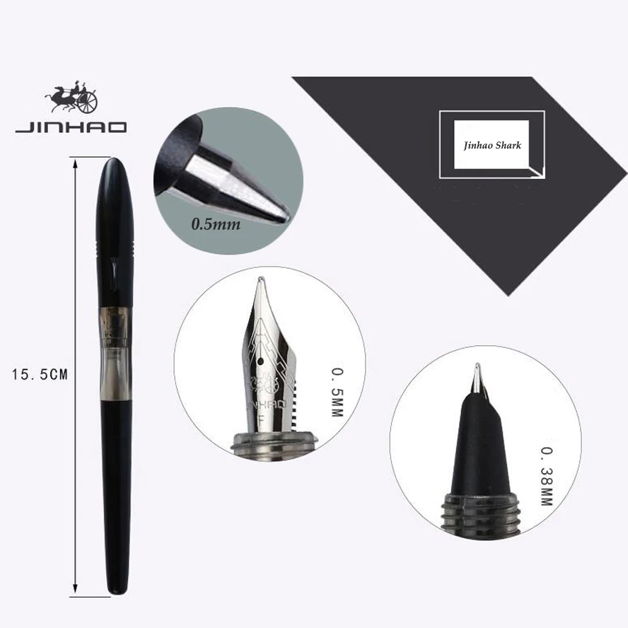 Jinhao Акула авторучка 3 шт набор Высокое качество дополнительный тонкий наконечник