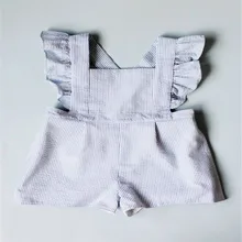 США новорожденных для маленьких девочек летняя одежда полосатый комбинезон Bib брючные комбинезоны