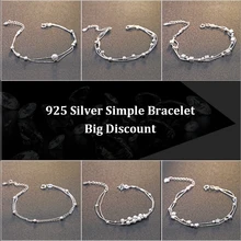 Горячая ручной браслет цепочка для женщин простой дизайн очаровательный винтажный браслет ювелирные изделия 925 серебро
