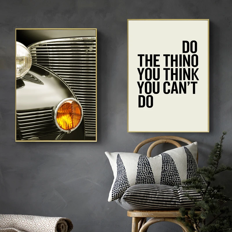 Modern Car Motobike With Quote Canvas Painting Poster Print Unique Decor Wall Art Pictures For Living Room Bedroom Aisle Studio