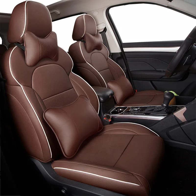 

High quality Cowhide auto seat covers for Mitsubishi outlander asx Nissan Tiida Juke qashqai j10 j11 Renault Clio duster logan